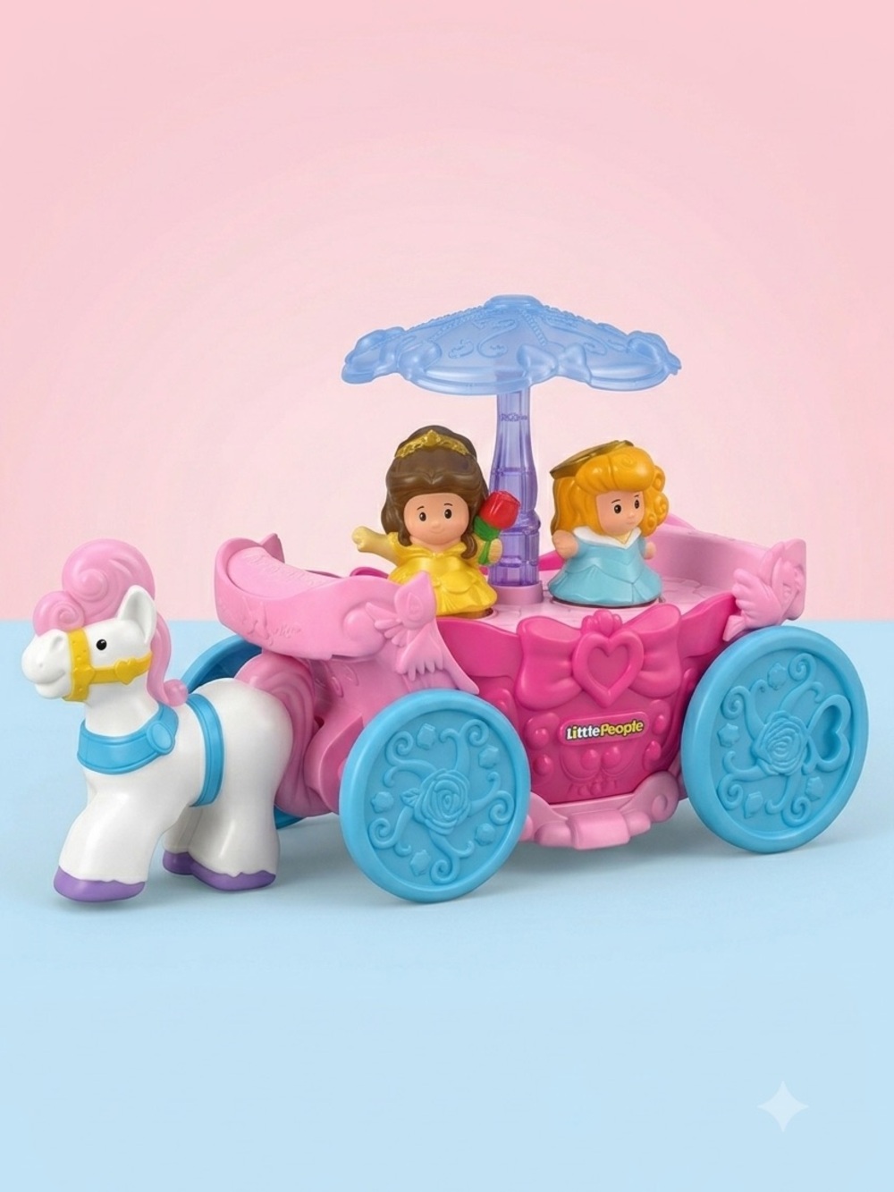 Disney Princess Little People Carousel Carriage Aurora Belle Music 2015